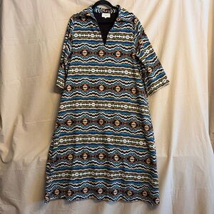 Elizabeth James The Label L Talia Maxi Dress Multicolor Ikat Tribal Print